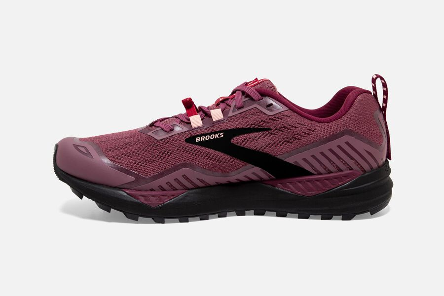 Brooks Running Shoes - Cascadia 15 Trail Womens - Burgundy - GIJ-503762